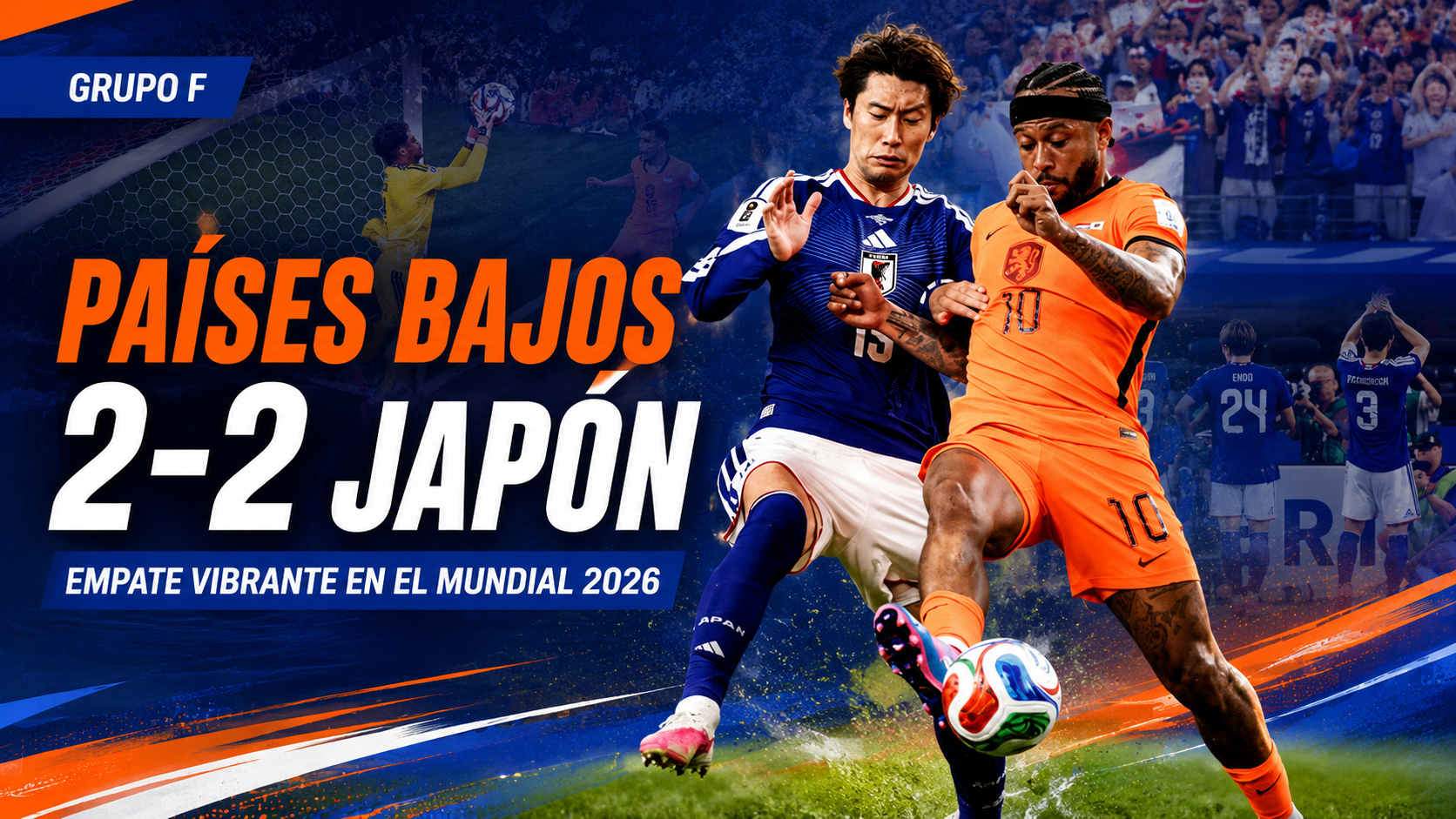 Japón le sacó un empate 2-2 a Países Bajos en el debut mundialista y confirmó que sigue siendo una amenaza real para las potencias europeas.