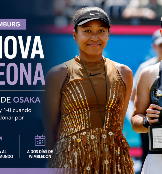 Karolina Muchova ganó el WTA 500 de Bad Homburg tras el retiro de Osaka cuando dominaba 6-1 y 1-0. La checa regresará al Top 10 mundial.