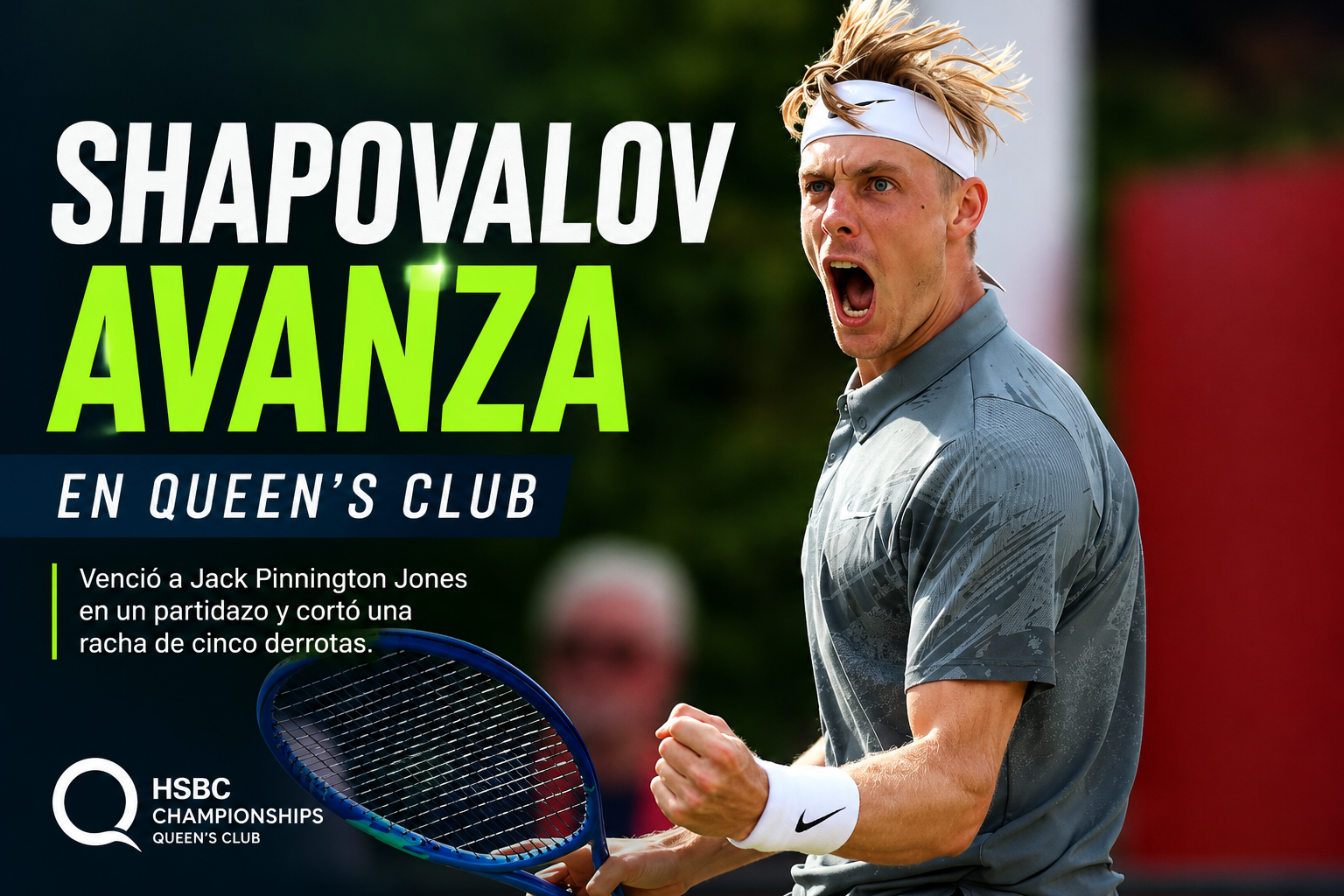 Denis Shapovalov volvió al triunfo en Londres tras sobrevivir a un cierre cargado de tensión.