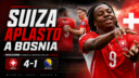 Suiza goleó 4-1 a Bosnia en el Mundial 2026 con doblete de Johan Manzambi, goles de Vargas y Xhaka, y quedó cerca de la clasificación.
