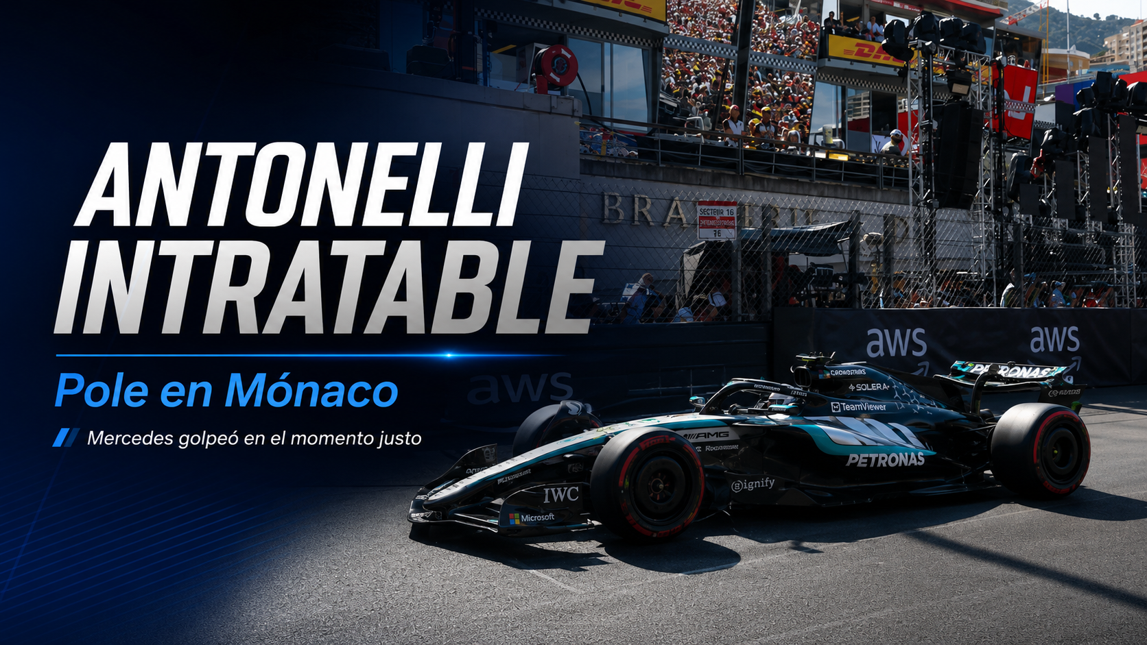 Antonelli firmó una pole memorable en Mónaco, venció a Verstappen por 41 milésimas y quedó a las puertas de su quinto triunfo consecutivo en la Fórmula 1.
