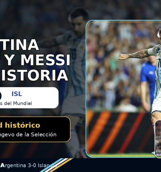 Argentina goleó 3-0 a Islandia en su último amistoso antes del Mundial 2026. Messi volvió con gol, alcanzó un récord histórico