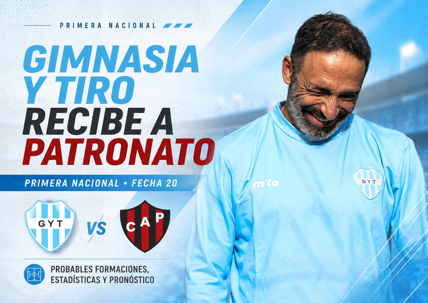 Gimnasia y Tiro recibe a Patronato por la fecha 20 de la Primera Nacional: hora, TV, árbitro, probables formaciones, estadísticas.