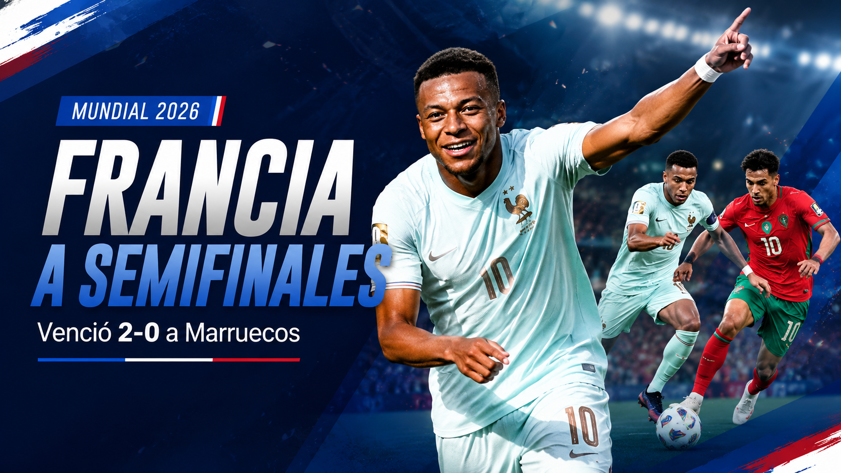 Francia superó con autoridad a Marruecos, se instaló nuevamente entre los cuatro mejores y mantiene intacto el sueño de conquistar su tercera estrella.