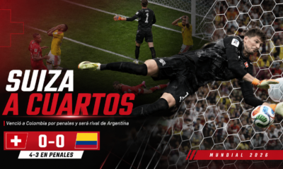 Suiza resistió ante Colombia, ganó 4-3 por penales con Kobel como figura y enfrentará a Argentina por un lugar en las semifinales.
