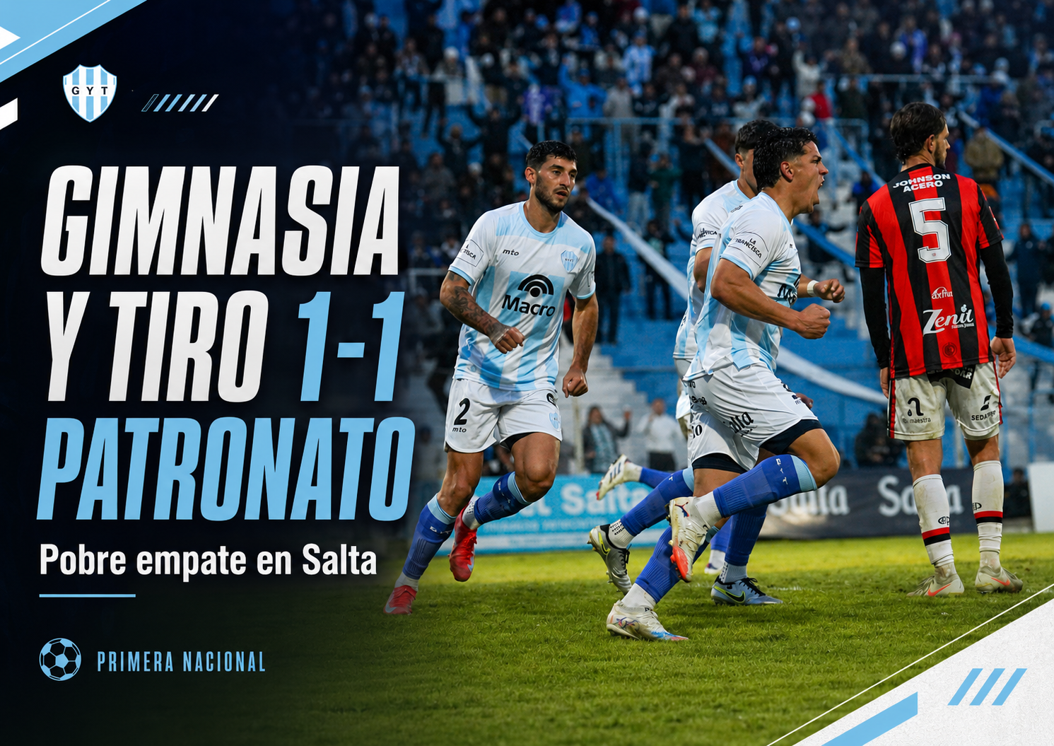 Gimnasia y Tiro empató 1-1 con Patronato en el Gigante del Norte, no pudo entrar al Reducido y quedó a dos puntos de la clasificación.