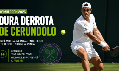 Francisco Cerúndolo quedó eliminado en la primera ronda de Wimbledon 2026 tras caer ante Jaume Munar. Perderá posiciones en el ranking ATP.