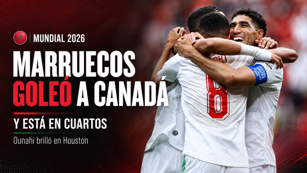 Marruecos superó 3-0 a Canadá con un doblete de Ounahi y volvió a instalarse entre los ocho mejores del Mundial.