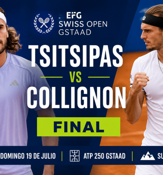 Stefanos Tsitsipas y Raphael Collignon definirán el ATP 250 de Gstaad en una final inédita que enfrenta experiencia, jerarquía y una de las grandes revelaciones de la temporada.
