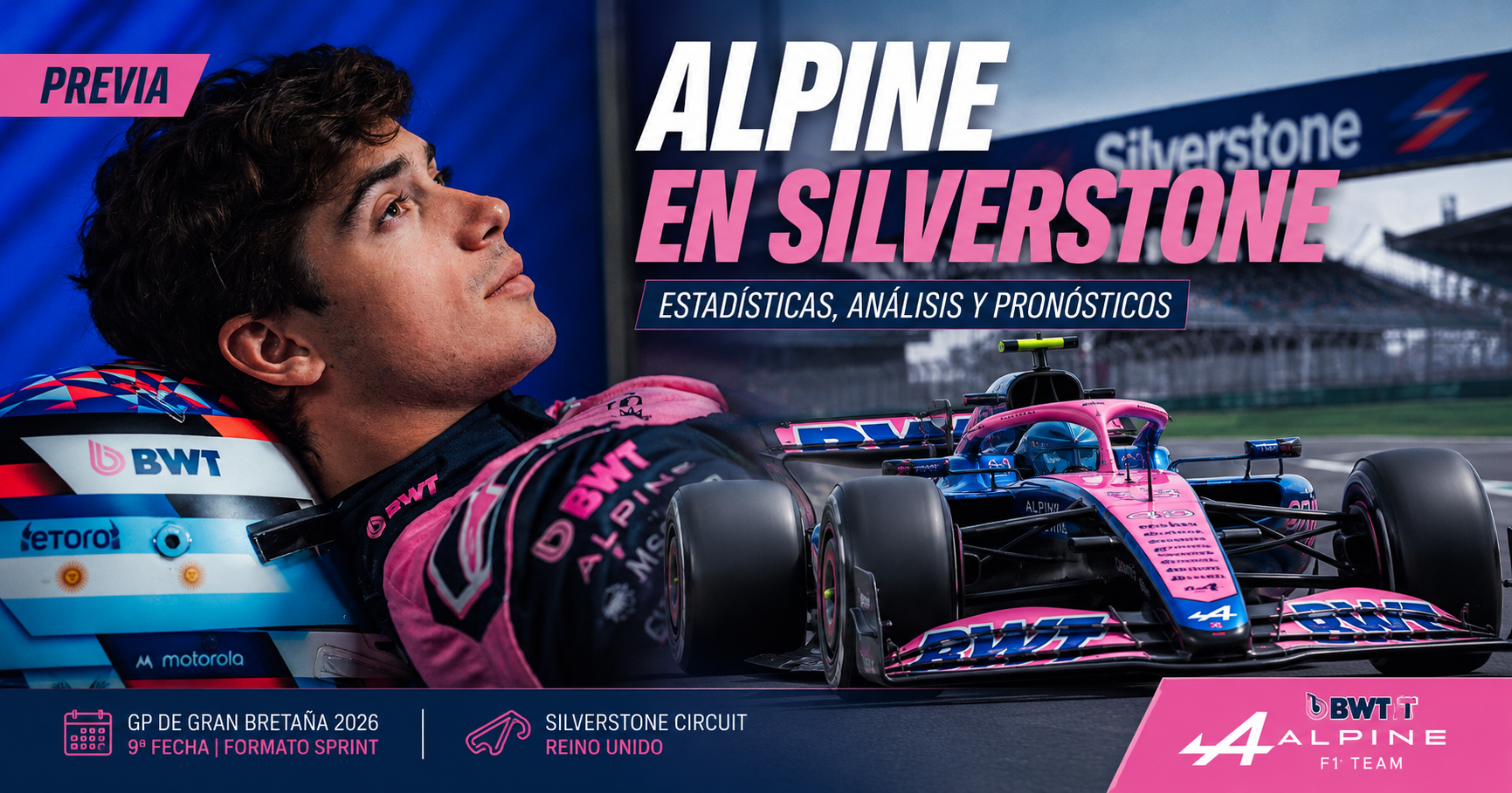Alpine llega a Silverstone decidido a recuperar terreno tras Austria, con Franco Colapinto y Pierre Gasly apuntando nuevamente a la zona de puntos.