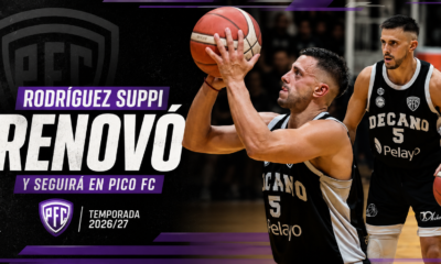 Pico FC confirmó la renovación de Juan Ignacio Rodríguez Suppi para la temporada 2026/27 de La Liga Argentina. El base seguirá