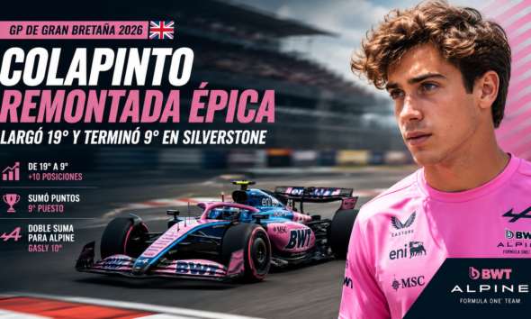 Franco Colapinto protagonizó una remontada memorable en Silverstone: largó 19°, terminó 9° y sumó puntos para Alpine