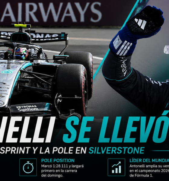 Kimi Antonelli ganó el Sprint y logró la pole en Silverstone para consolidarse como líder del Mundial de Fórmula 1 2026.
