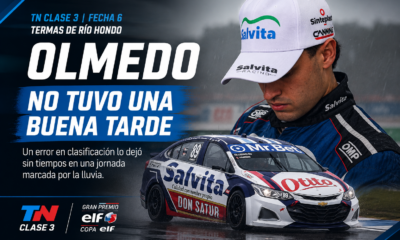 Olmedo mostró velocidad en Termas, pero una clasificación complicada lo obligará a remontar el domingo.