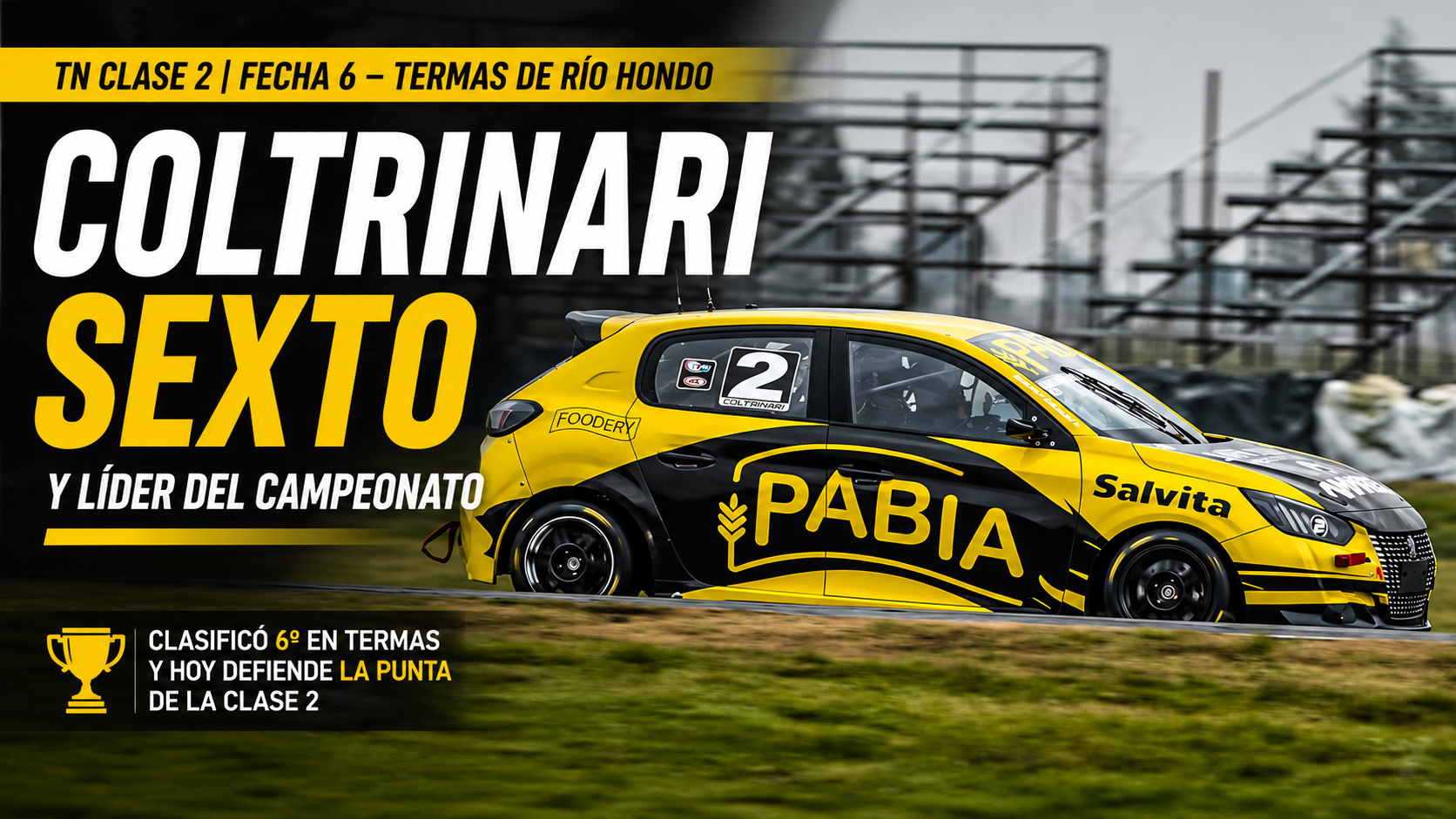 Francisco Coltrinari clasificó sexto en Termas y buscará defender el liderazgo del campeonato de TN Clase 2 en las series y la final.