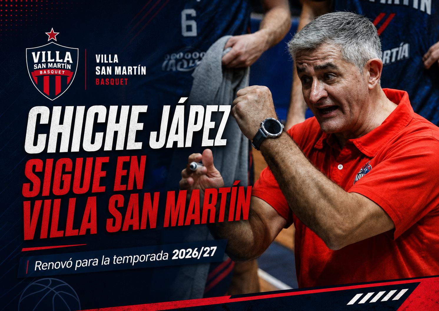 Villa San Martín ratificó su proyecto deportivo y confirmó a Chiche Jápez como entrenador para una nueva temporada en la Liga Argentina.