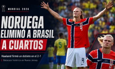 Noruega eliminó 2-1 a Brasil del Mundial 2026 con un doblete de Erling Haaland y avanzó por primera vez a los cuartos de final.