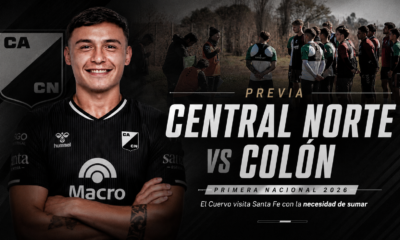Central Norte visita a Colón en Santa Fe en un duelo que enfrenta la urgencia del Cuervo con las aspiraciones de ascenso del Sabalero.