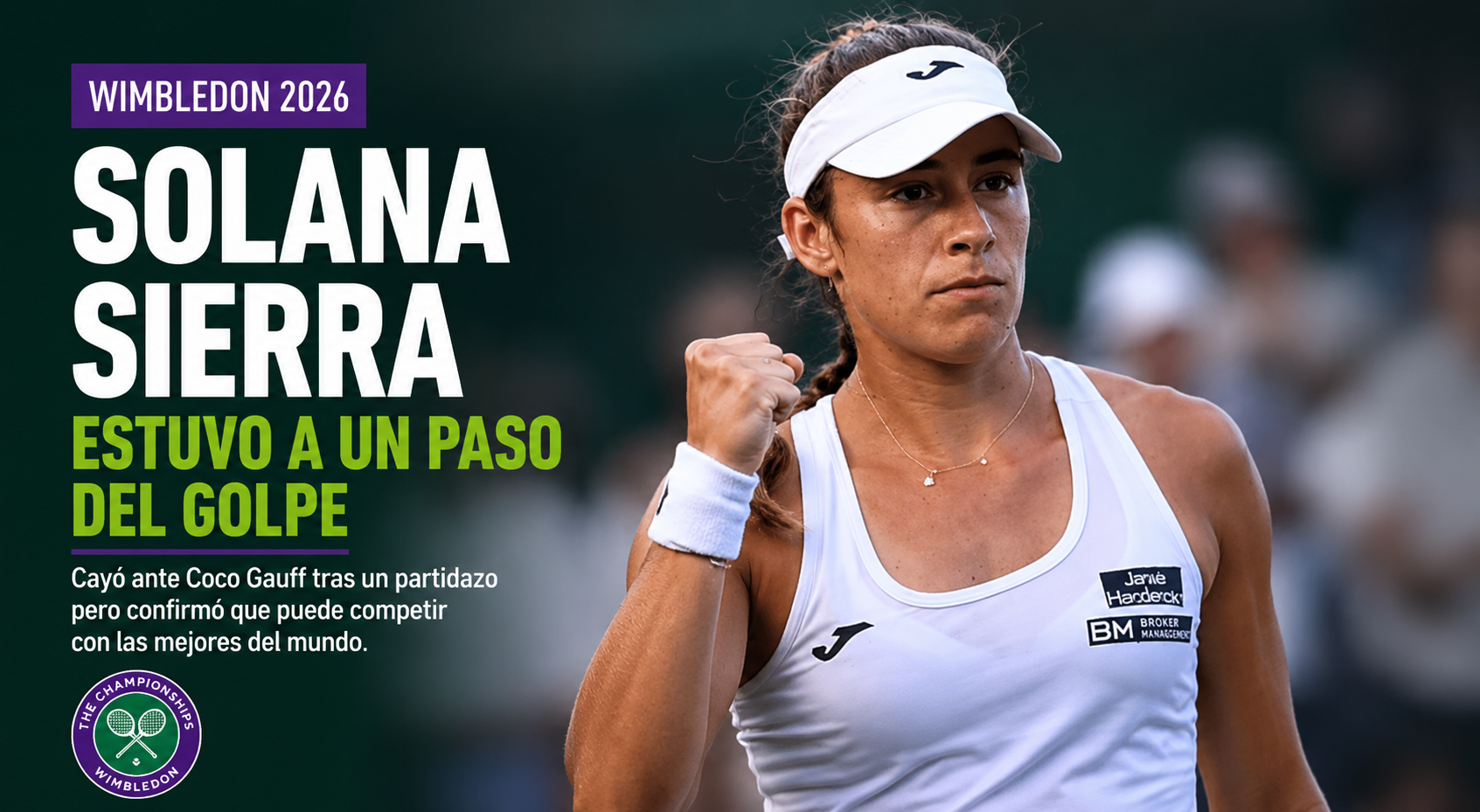 Solana Sierra estuvo muy cerca de eliminar a Coco Gauff en Wimbledon 2026 y, pese a la derrota, dejó una actuación que confirma su lugar entre las mejores jugadoras del circuito.