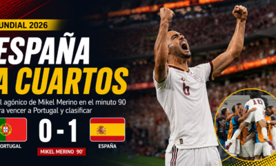 España derrotó 1-0 a Portugal con un gol agónico de Mikel Merino y avanzó a los cuartos de final del Mundial 2026.