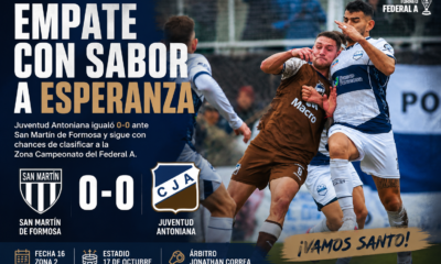 Juventud Antoniana igualó 0-0 ante San Martín de Formosa y mantiene chances de clasificar a la Zona Campeonato del Federal A.