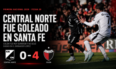 Central Norte perdió 4-0 con Colón en Santa Fe, fue ampliamente superado y volvió a quedar seriamente comprometido en la lucha por la permanencia.