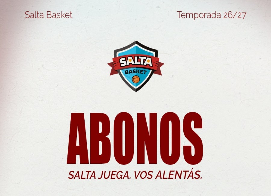 Salta Basket lanzó sus abonos para la temporada 2026/27 de La Liga Argentina, con valor de $120.000 y opción de sumar la camiseta oficial.
