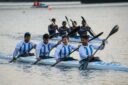 Rubén Rézola conquistó el oro con el K4 argentino en su ciudad y Argentina completó un doblete dorado en los 500 metros.