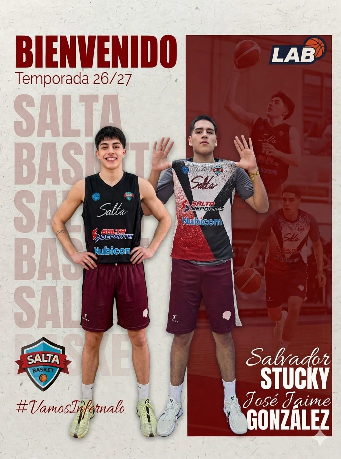 Salta Basket suma juventud, talento provincial y presencia internacional con Salvador Stucky y José Jaime González.
