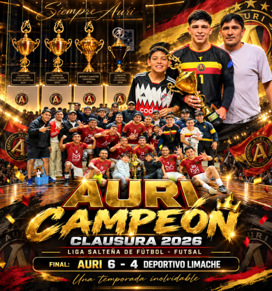 Auri venció 6-4 a Deportivo Limache después de remontar un 3-4 y se quedó con el título del Clausura 2026 de Futsal.