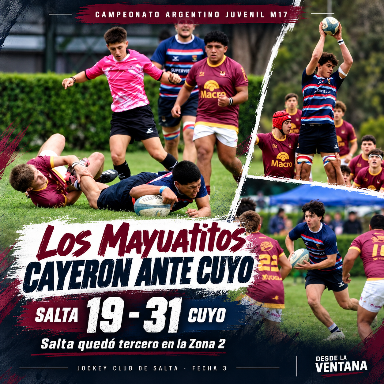 Los Mayuatitos perdieron 31-19 ante Cuyo y quedaron fuera de las semifinales por el título del Argentino Juvenil M17. Ahora enfrentarán a Uruguay.