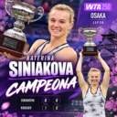Katerina Siniakova se consagró campeona del WTA Osaka tras aplastar a Ashlyn Krueger por 6-1 y 6-0 en una final contundente.