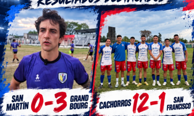 Cachorros marcó 12 goles ante San Francisco y Grand Bourg venció 3-0 a San Martín en la nueva jornada de la Liga Salteña.