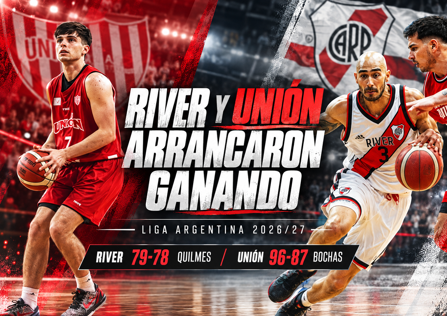 River sorprendió a Quilmes en Mar del Plata y Unión festejó ante Bochas Sport en la jornada inaugural de la Liga Argentina.