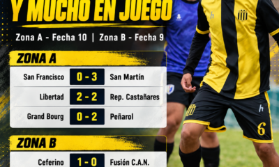 La Liga Salteña de Fútbol sigue avanzando en el Clausura “Dr. Luis Gómez”: San Martín y Peñarol ganaron en la Zona A, mientras Ceferino se acercó a la punta de la Zona B y Villa Primavera se quedó con un partidazo ante Deportivo Castañares.