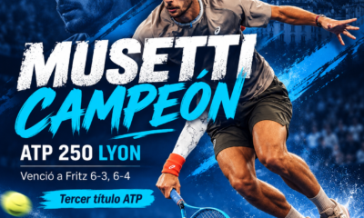 Lorenzo Musetti se consagró campeón del ATP Lyon 2026 tras vencer a Taylor Fritz por 6-3 y 6-4. El italiano conquistó su tercer título ATP.