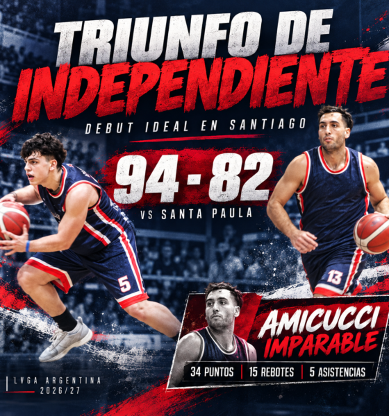 Independiente BBC debutó con triunfo en la Liga Argentina al vencer 94-82 a Santa Paula, con una actuación extraordinaria de Cristian Amicucci.