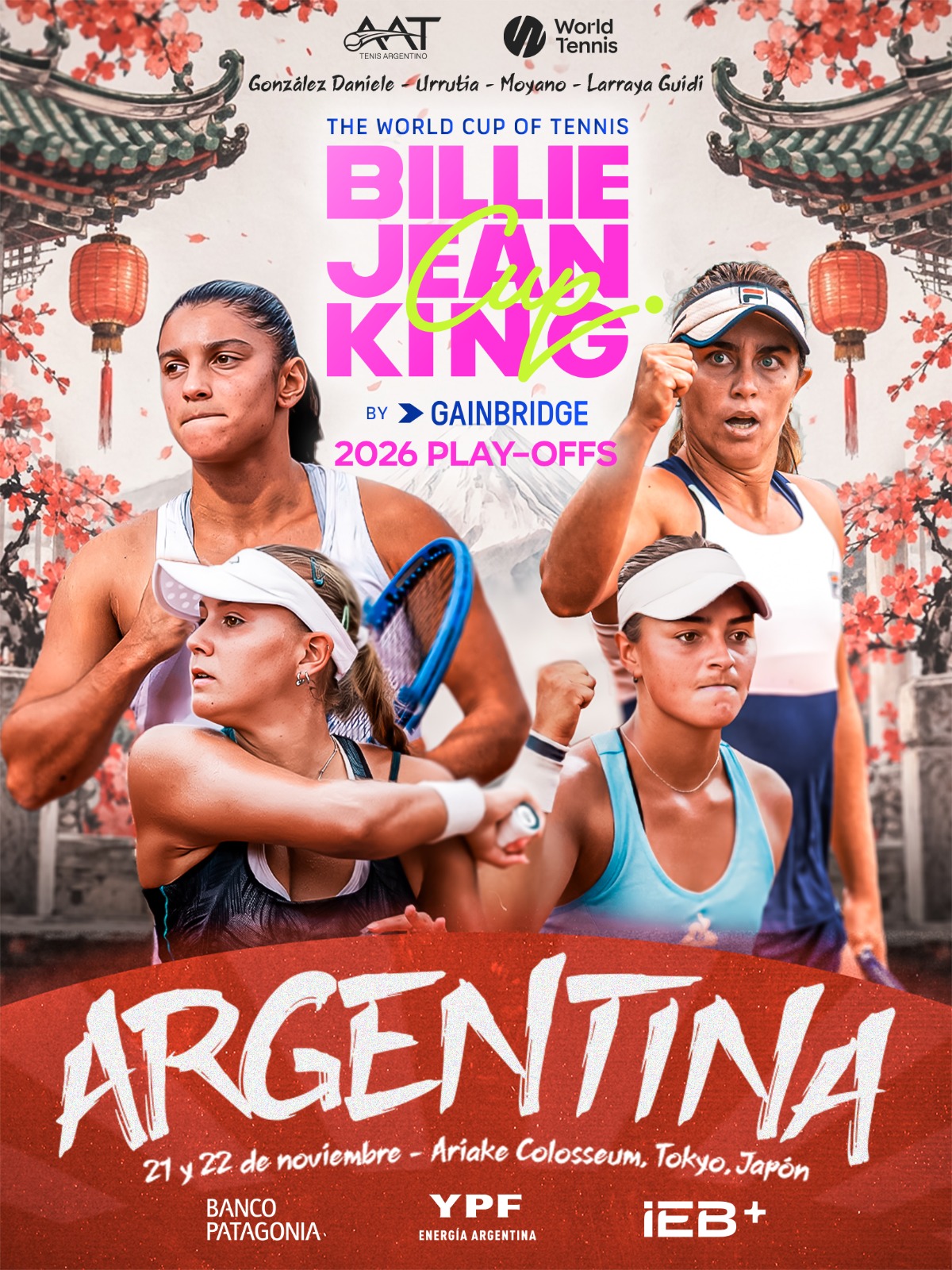 Selección Argentina de tenis femenino para enfrentar a Japón en la Billie Jean King Cup 2026