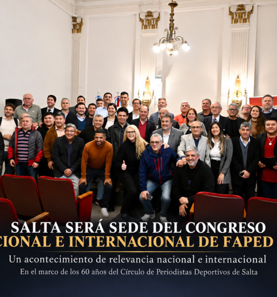 Representantes del periodismo deportivo reunidos en el marco del Congreso de FAPED, donde Salta fue designada sede para 2027.