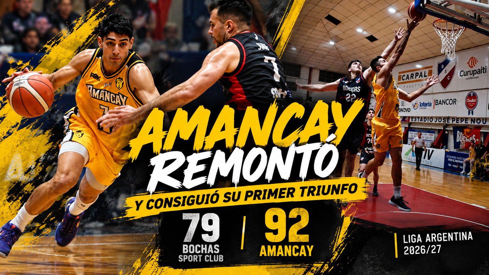 Amancay venció 92-79 a Bochas tras remontar 14 puntos. Gonzalo Alonso fue figura con 29 tantos en la Liga Argentina.