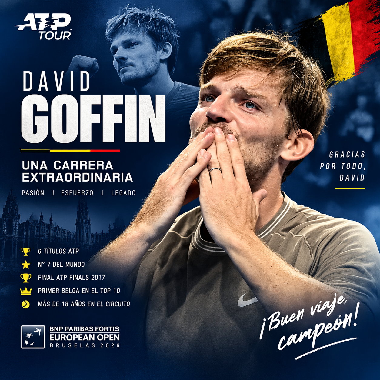 David Goffin se retiró del tenis en Bruselas