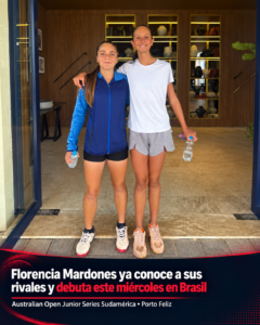 Florencia Mardones ya conoce a sus rivales en el Australian Open Junior Series Sudamérica 2026. La tenista salteña integra el Grupo A y debutará este miércoles ante la brasileña Eduarda Gomes en Porto Feliz.