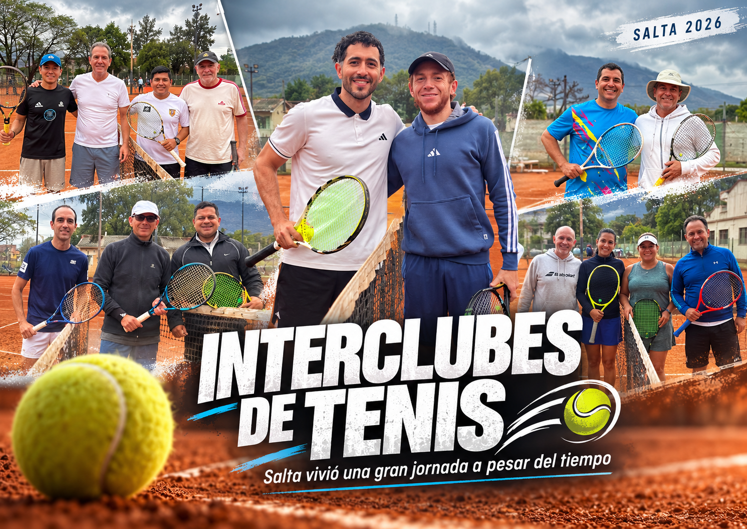 La lluvia no pudo con el Interclubes de Tenis en Salta: 16 cruces por equipos, cuatro sedes y cinco categorías en una intensa jornada.