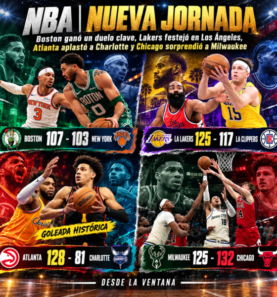 Boston derrotó a New York, Lakers ganó el clásico y Atlanta logró una goleada histórica. Resultados, estadísticas y figuras de la NBA.