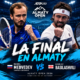 Medvedev jugará la final del Almaty Open 2026 ante Basilashvili, que eliminó a Tsitsipas. El ruso busca defender su título.